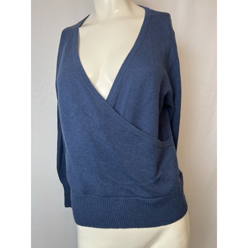 spartina 449 coretta wrap wool & cashmere sweater deep sea blue large